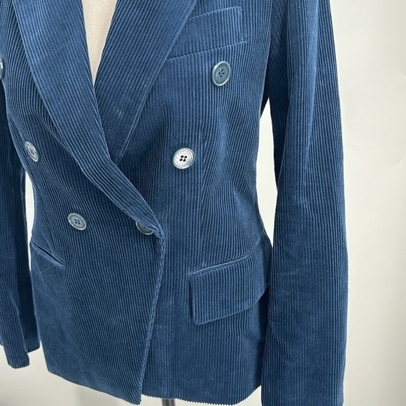 Stella Mccartney Double-breasted Cotton-corduroy Blazer Blue 38/ size US small - Picture 3 of 14